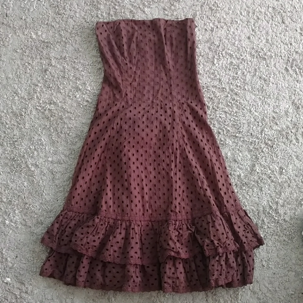 To The Max Brown Eyelet Dress